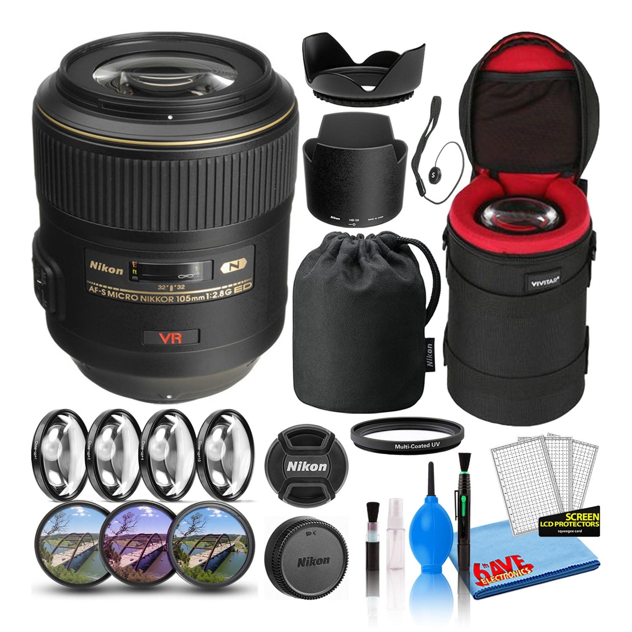 Nikon AF-S VR Micro-105mm f/2.8G IF-ED Lens 2160 Intl Model Bundle - Reconditioned Nikon