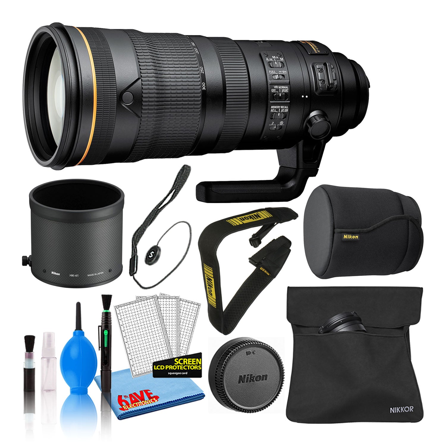 Nikon AF-S 120-300mm f/2.8E FL ED SR VR Lens 20088 Intl Model Bundle