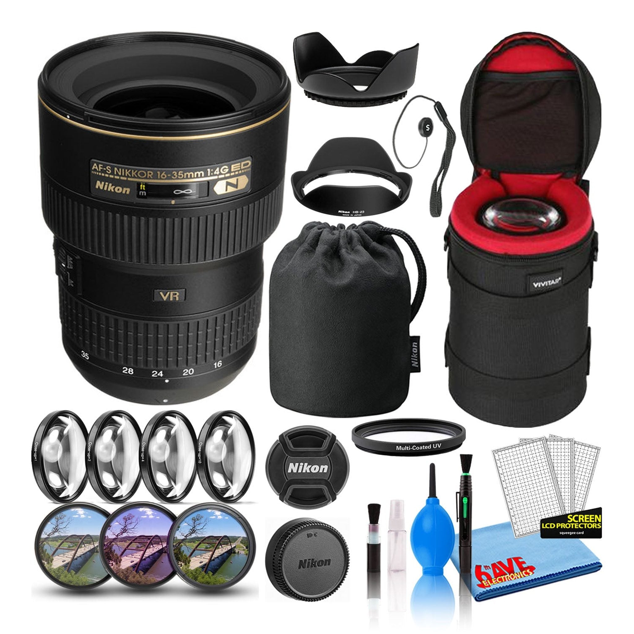 Nikon AF-S 16-35mm f/4G ED VR Zoom Lens 2182 Intl Model Bundle - Reconditioned Nikon