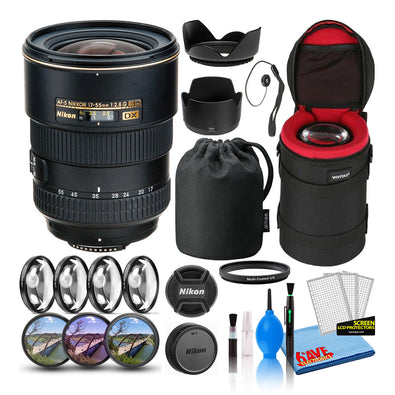 Nikon AF-S DX Zoom-NIKKOR 17-55mm f/2.8G IF-ED Lens with Professional Bundle