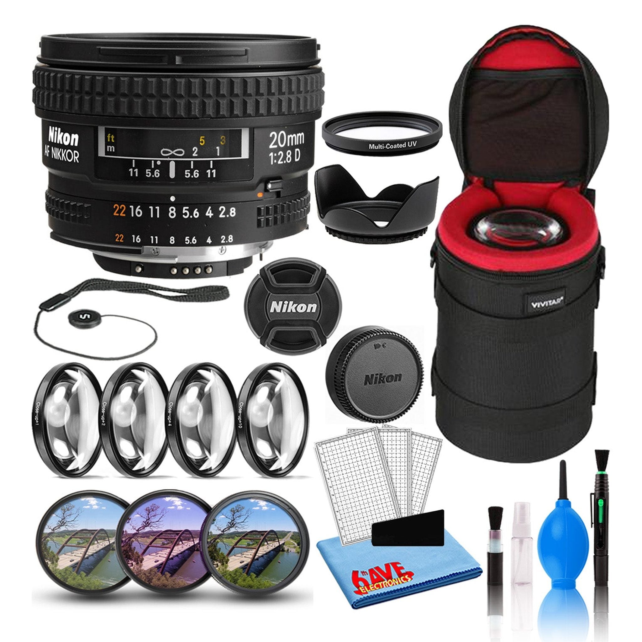 Nikon AF 20mm f/2.8D Wide-Angle Prime Lens 1913 Intl Model Bundle Nikon