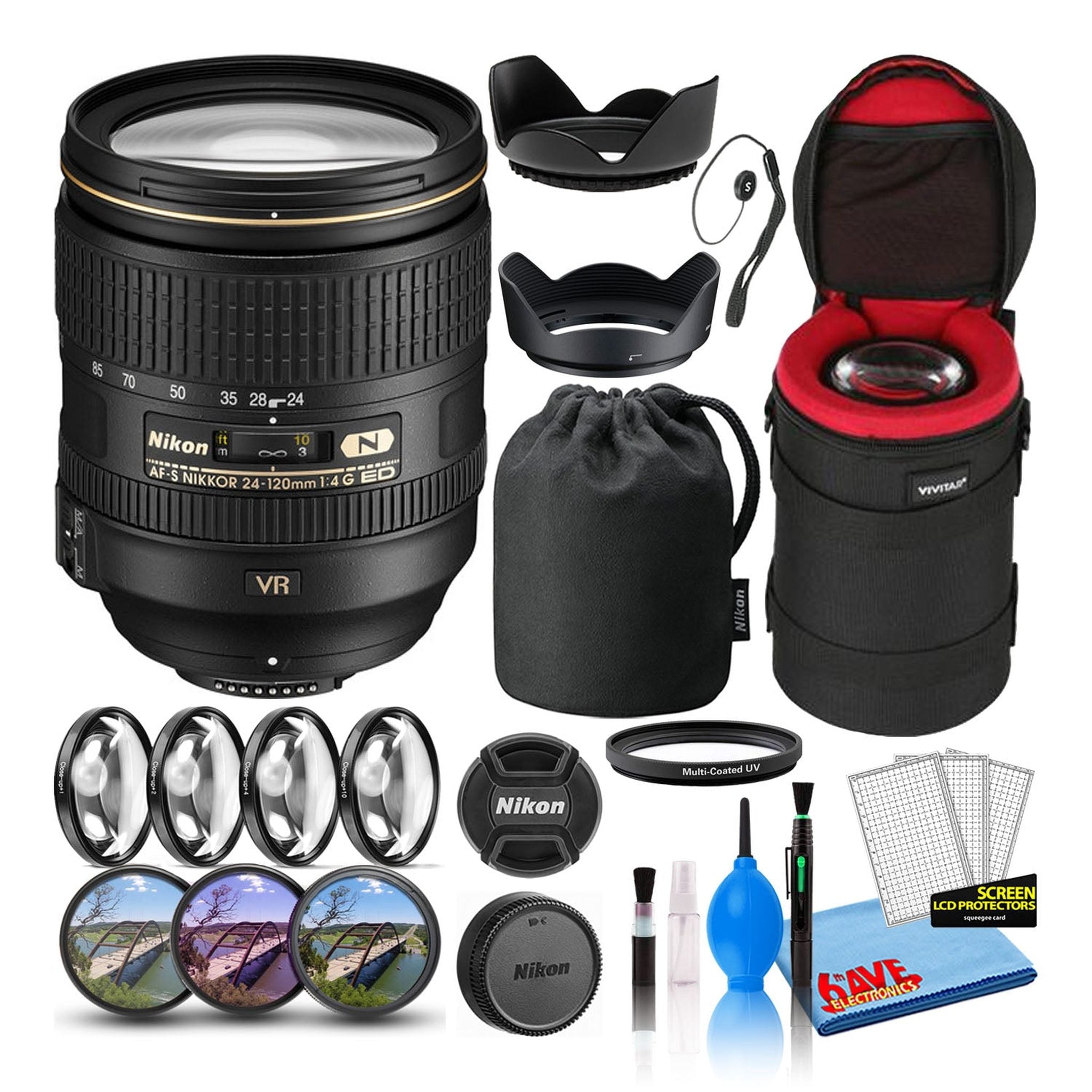 Nikon AF-S 24-120mm f/4G ED VR Zoom Lens 2193 Intl Model Bundle - Like New Nikon