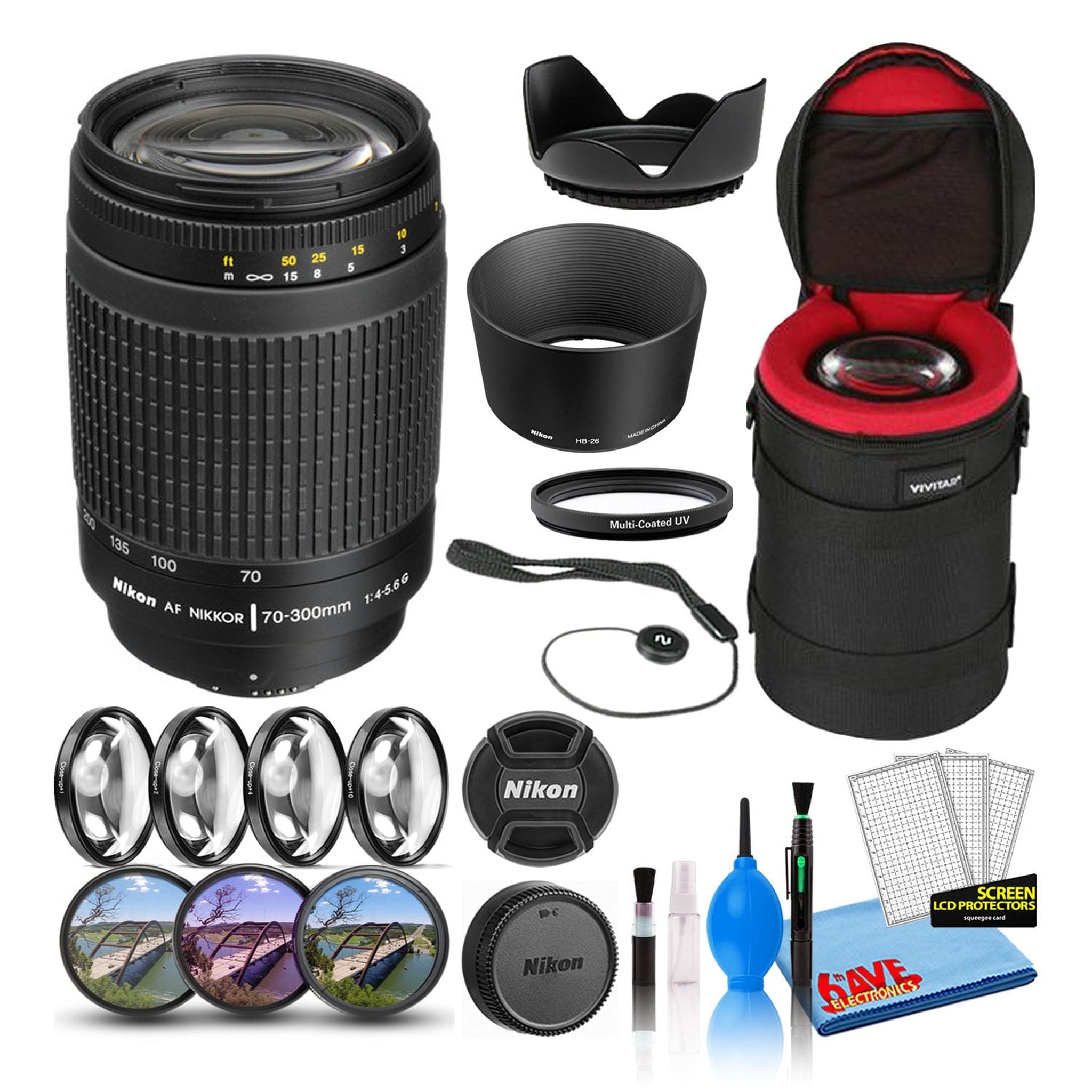 Nikon AF Zoom-70-300mm f/4-5.6G Zoom Lens 1928 Intl Model Bundle - Reconditioned