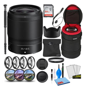 Nikon NIKKOR Z 35mm f/1.8 S Prime Lens 20081 Intl Model Bundle + 64GB SD Card - Reconditioned Nikon