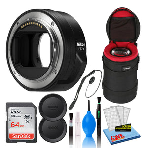 Nikon FTZ II Lens Mount Adapter for Z-Lens 4264 Intl Model Bundle + SD Card