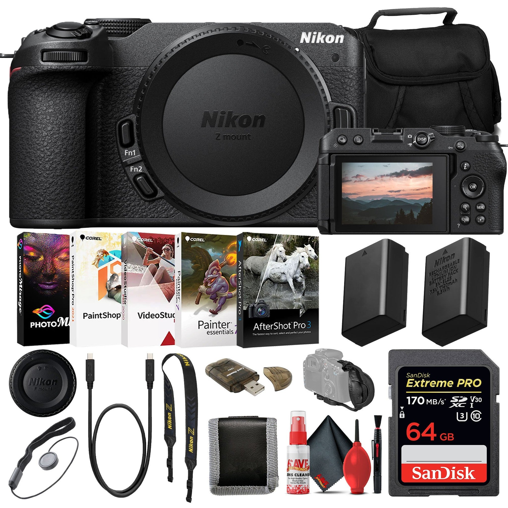 Nikon Z30 Mirrorless Digital Camera Body Only 1737, INTL Deluxe Bundle - Reconditioned Nikon