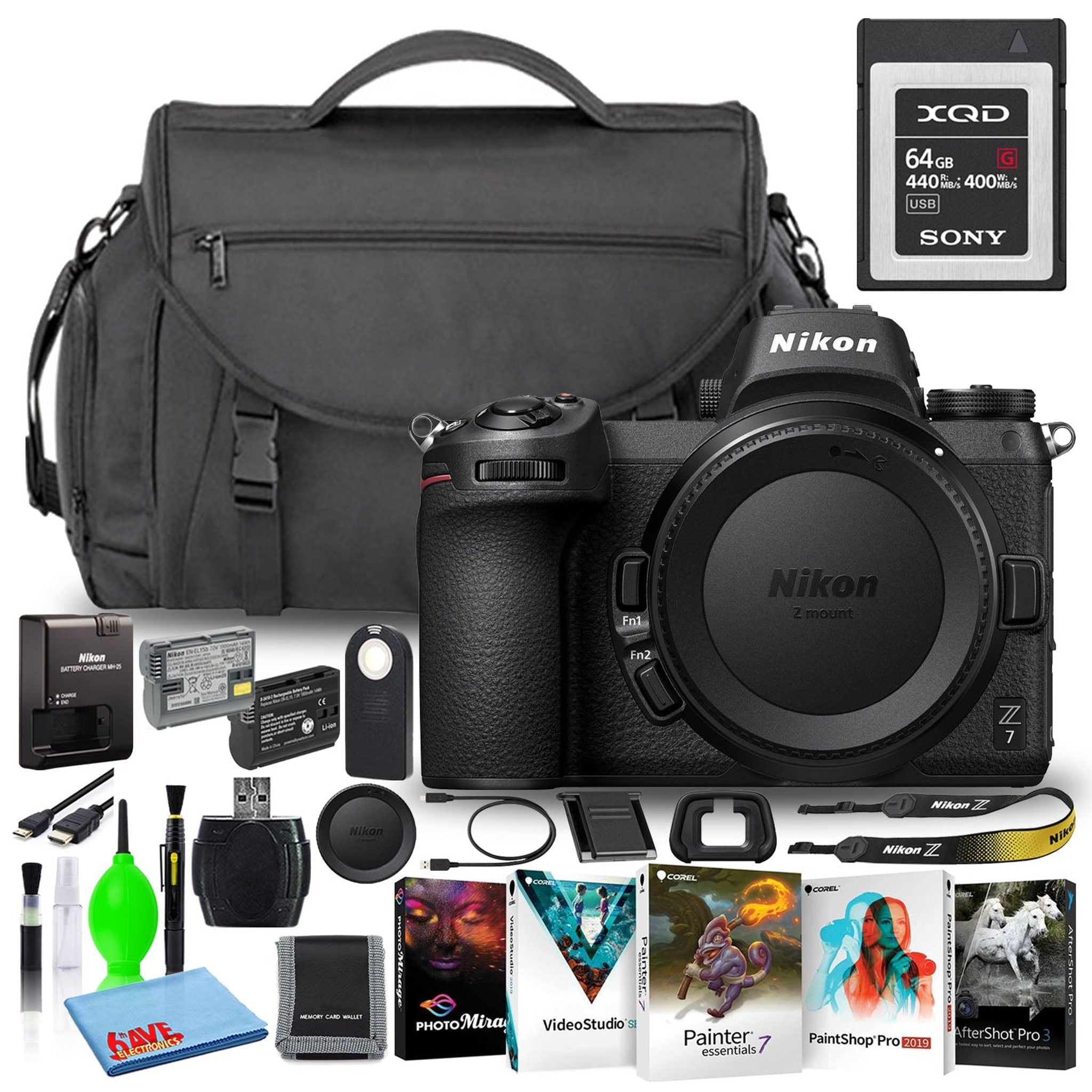 Nikon Z7 Mirrorless Camera Body Only 1591 + XQD Card + Edit Software Intl - Reconditioned Nikon