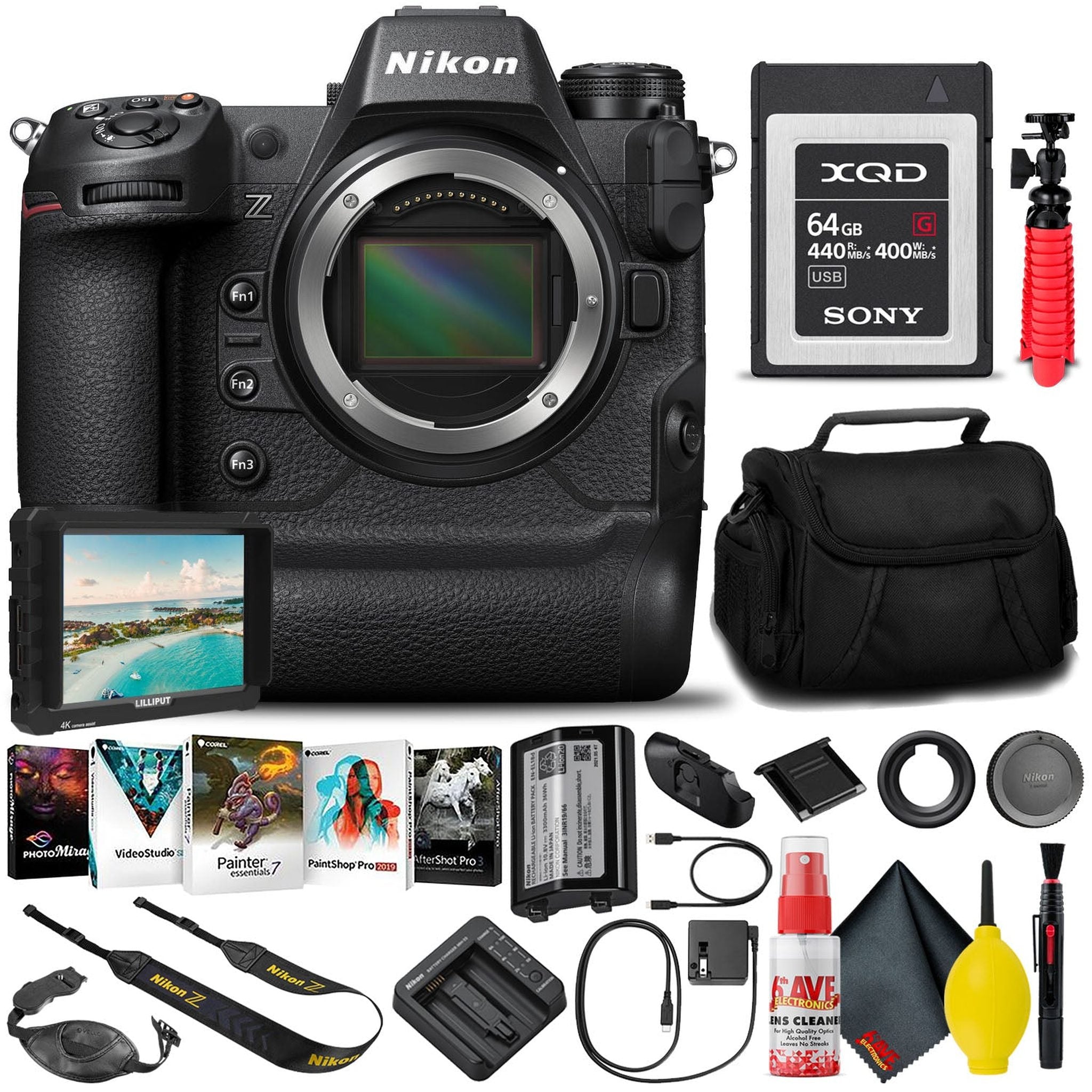 Nikon Z9 Mirrorless Camera Body 1669 with 64GB XQD Card + Monitor INTL - Reconditioned Nikon