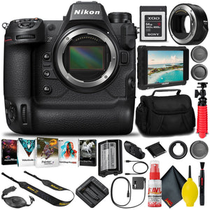 Nikon Z9 Mirrorless Camera with FTZ II Adapter 1669 + 64GB XQD Card INTL - Reconditioned Nikon