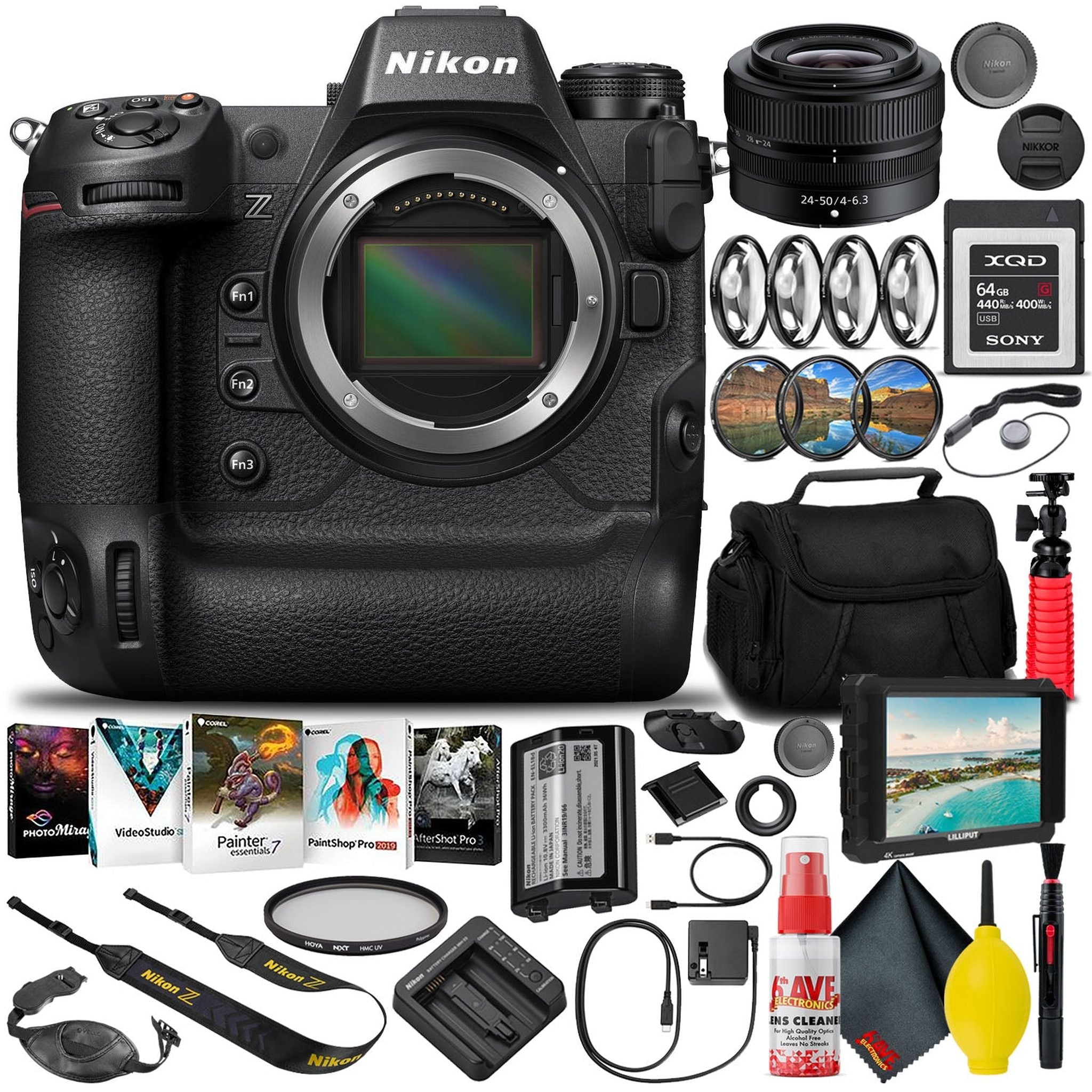 Nikon Z9 Mirrorless Camera 1669 with 24-50mm Lens + 64GB XQD Card INTL