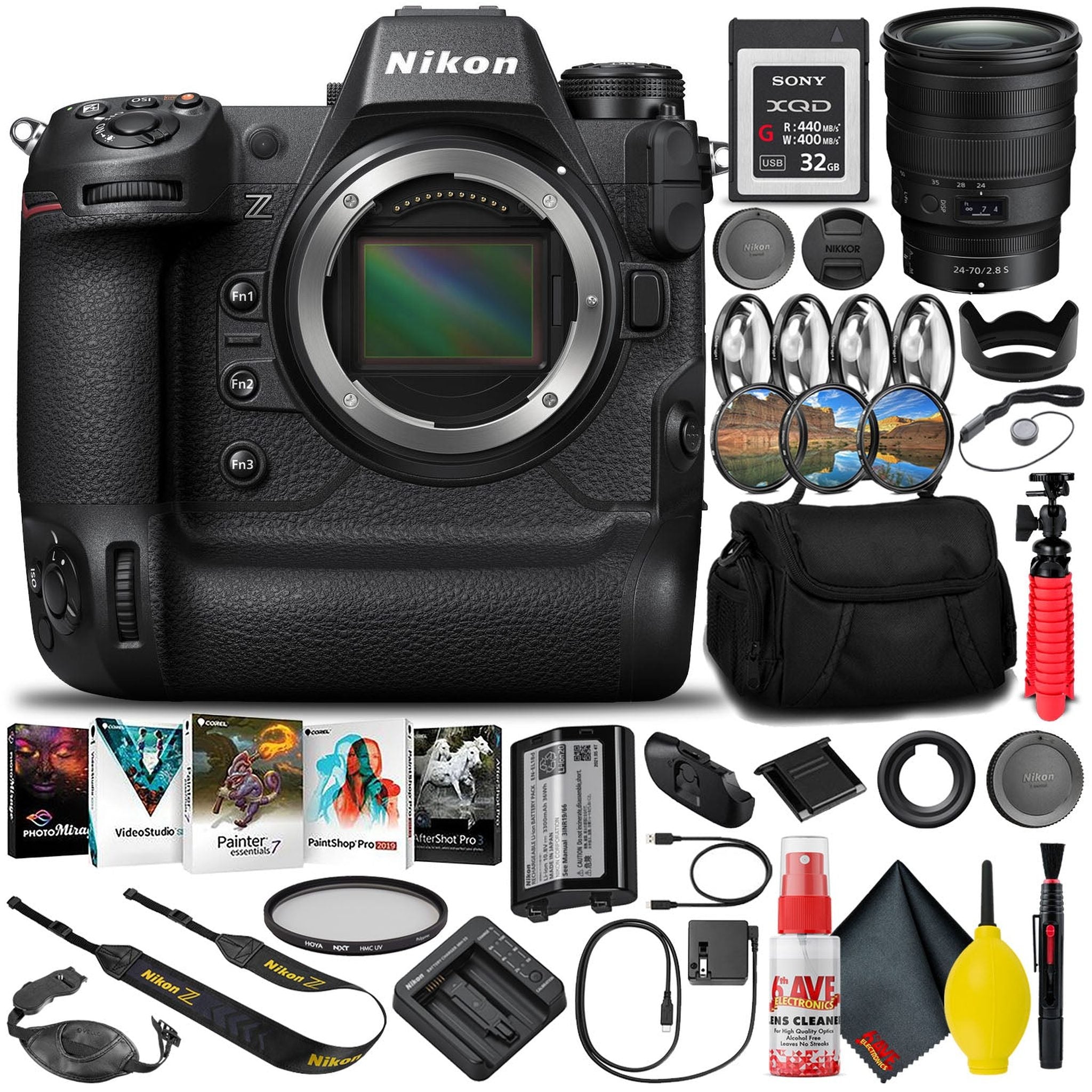 Nikon Z9 Mirrorless Camera 1669 with 24-70mm Lens + 32GB XQD Card INTL - Reconditioned Nikon