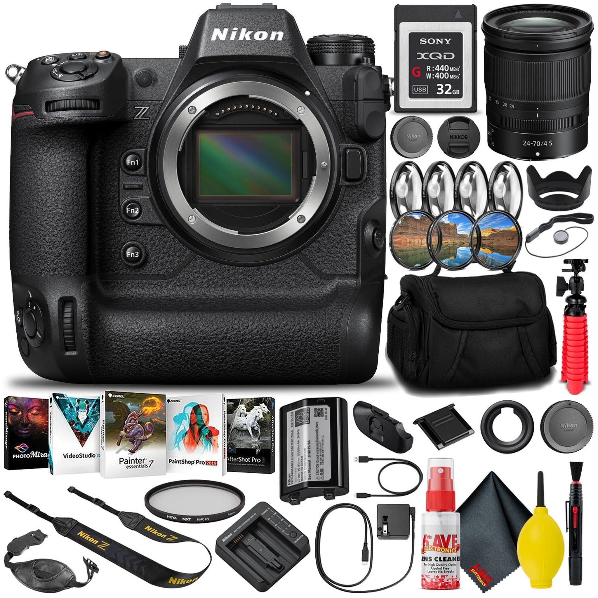 Nikon Z9 Mirrorless Camera 1669 with 24-70mm Lens + 32GB XQD Card INTL - Reconditioned Nikon