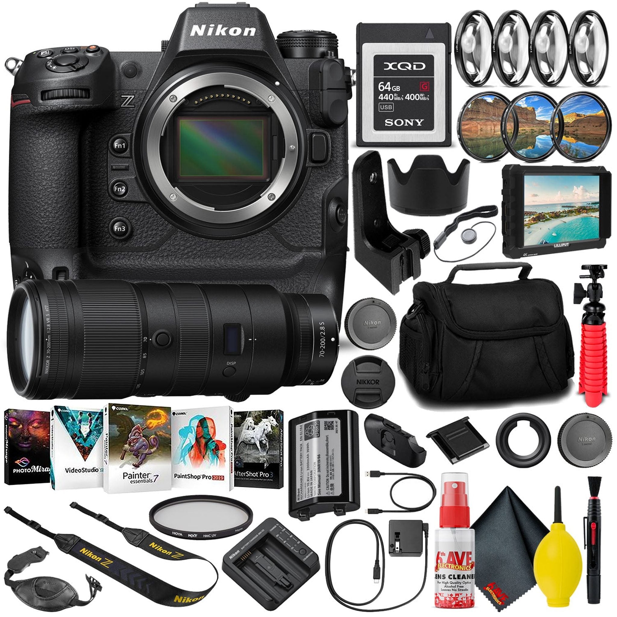 Nikon Z9 Mirrorless Camera 1669 with 70-200mm Lens + 64GB XQD Card INTL - Reconditioned Nikon