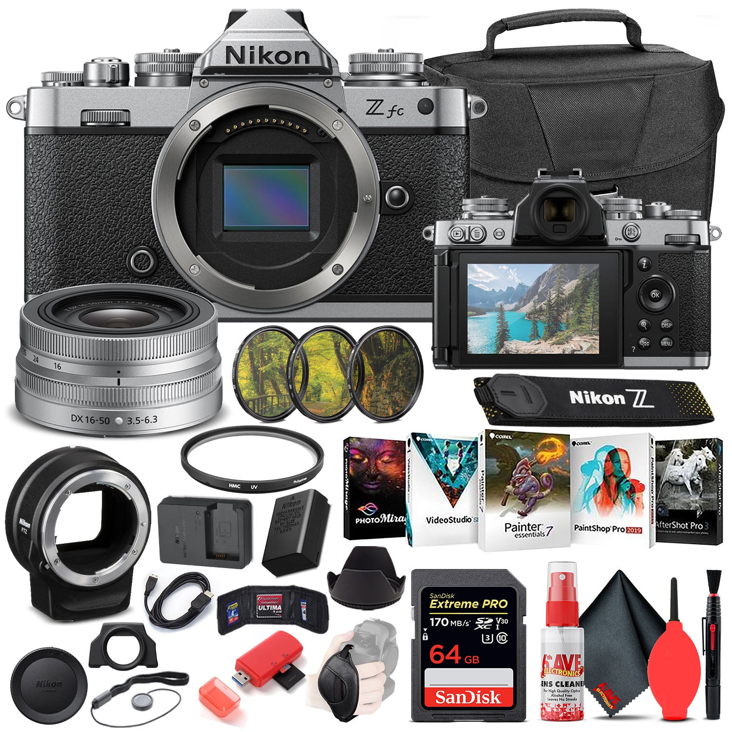 Nikon Z fc Digital Camera with 16-50mm Lens INTL Bundle with FTZ Adapter -