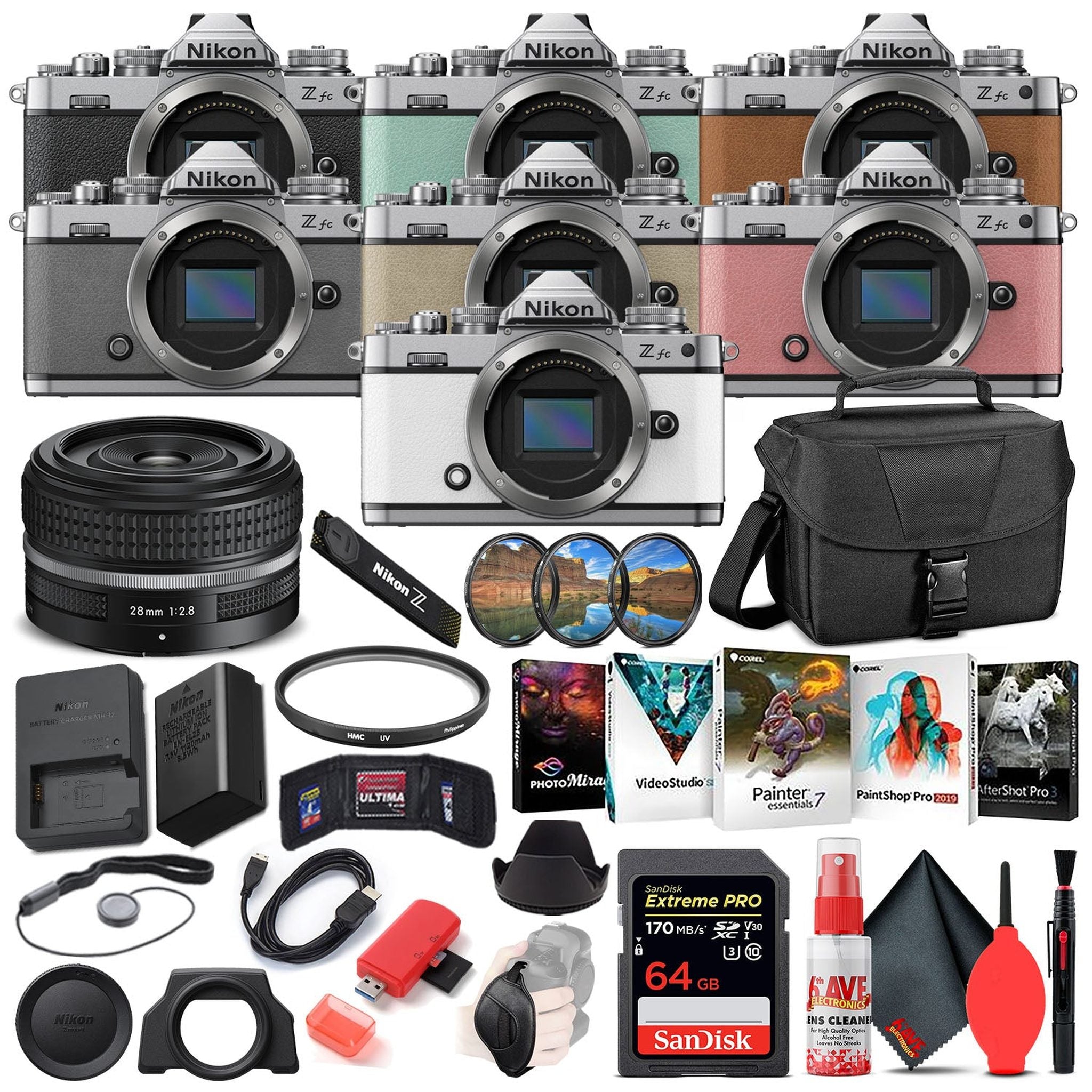 Nikon Z fc Digital Camera with 28mm Lens INTL Bundle with 64GB SD Card - Nikon