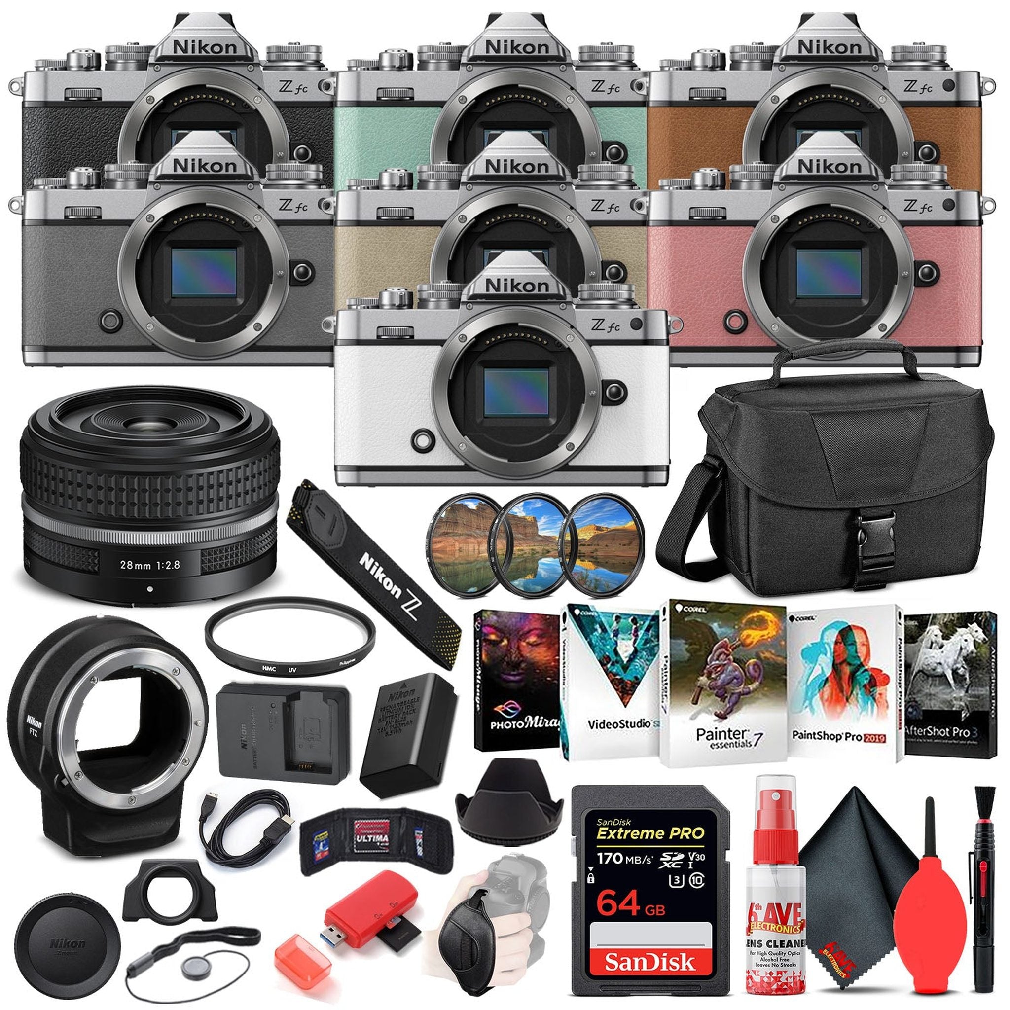 Nikon Z fc Digital Camera with 28mm Lens INTL Bundle with FTZ Adapter - Nikon