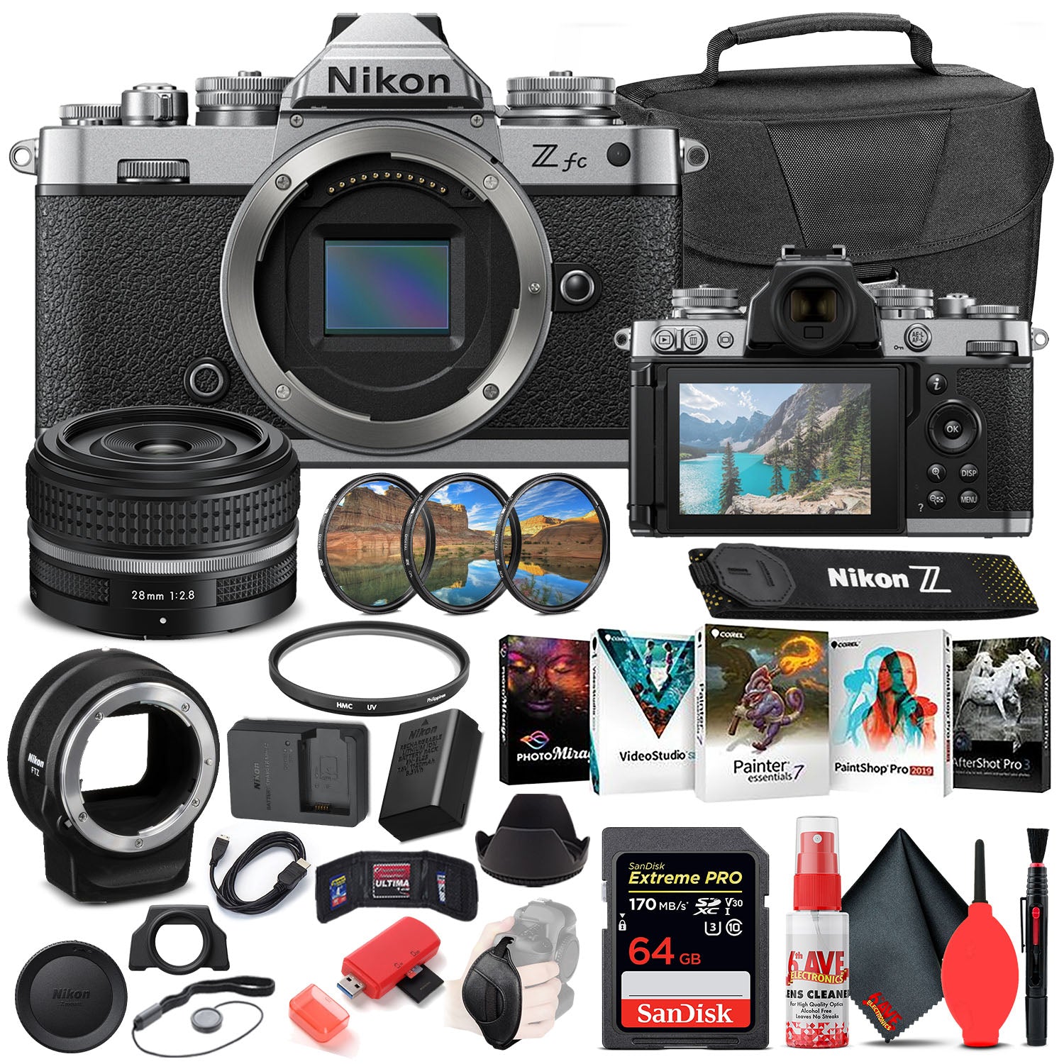 Nikon Z fc Digital Camera with 28mm Lens INTL Bundle with FTZ Adapter -