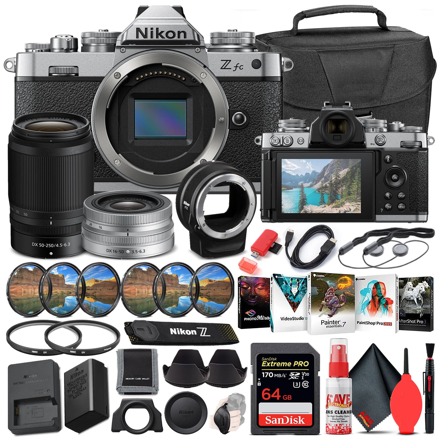 Nikon Z fc Digital Camera with Dual Lenses INTL Bundle with FTZ Adapter -
