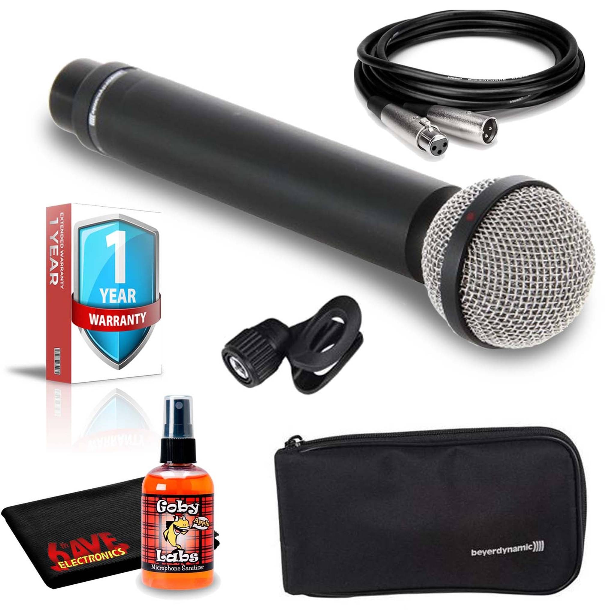 Beyerdynamic M160 Hypercardioid Ribbon Microphone with Double Ribbon Transducer Bundled with Mic Cleaning Kit, 10 Ft. X