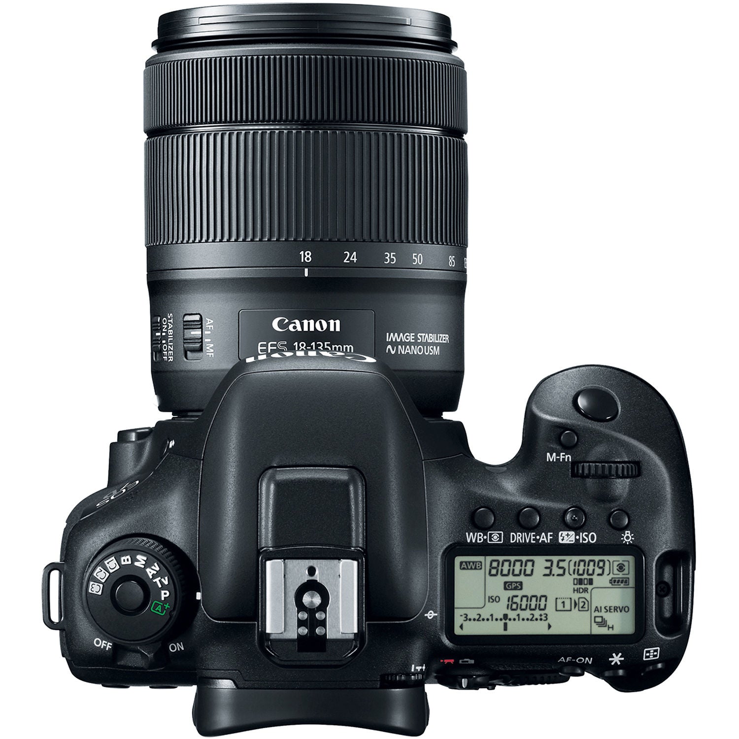 Canon EOS 7D Mark II DSLR Camera with 18-135mm Lens & W-E1 Wi-Fi Adapter With Memory Card Kit