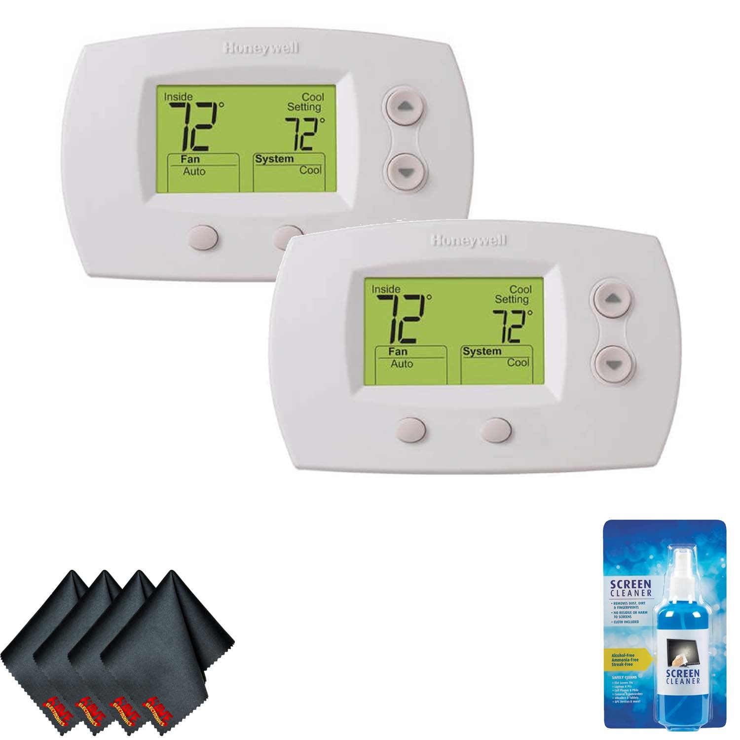 Honeywell TH5220D1029 Focuspro 5000 Non-Programmable Thermostat (2-Pack) Bundle