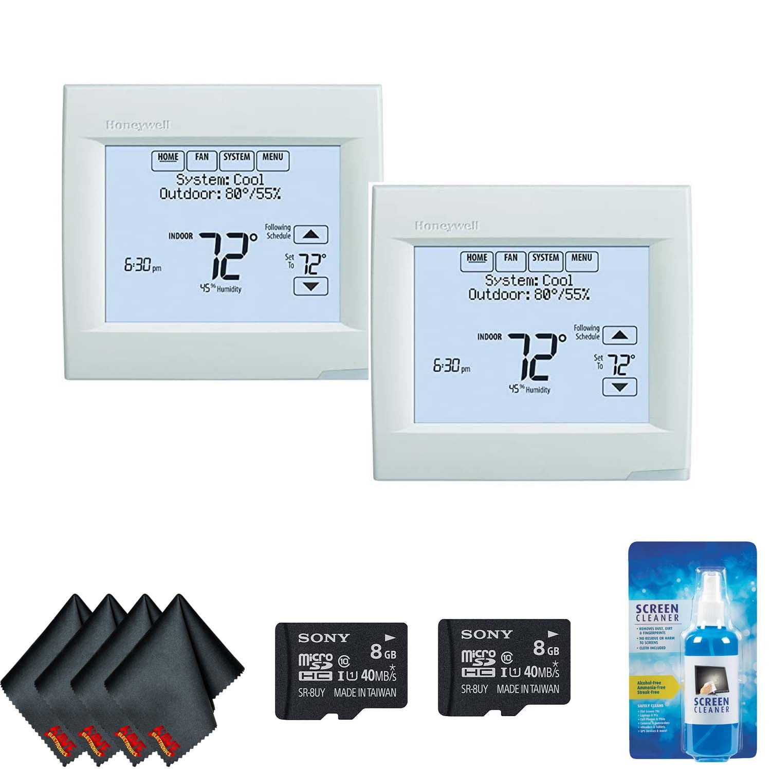 Honeywell TH8321R1001 Vision pro 8000 Thermostat (White) (2-Pack) Bundle