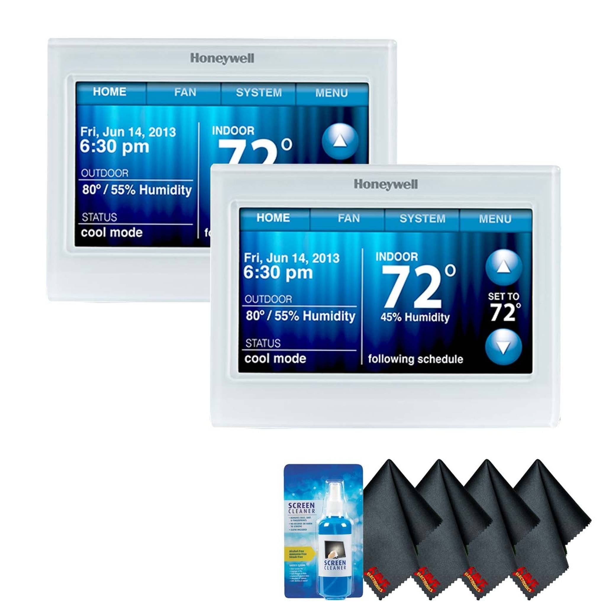 Honeywell TH9320WF5003/U Wi-Fi 9000 Color Touchscreen Thermostat Bundle 2