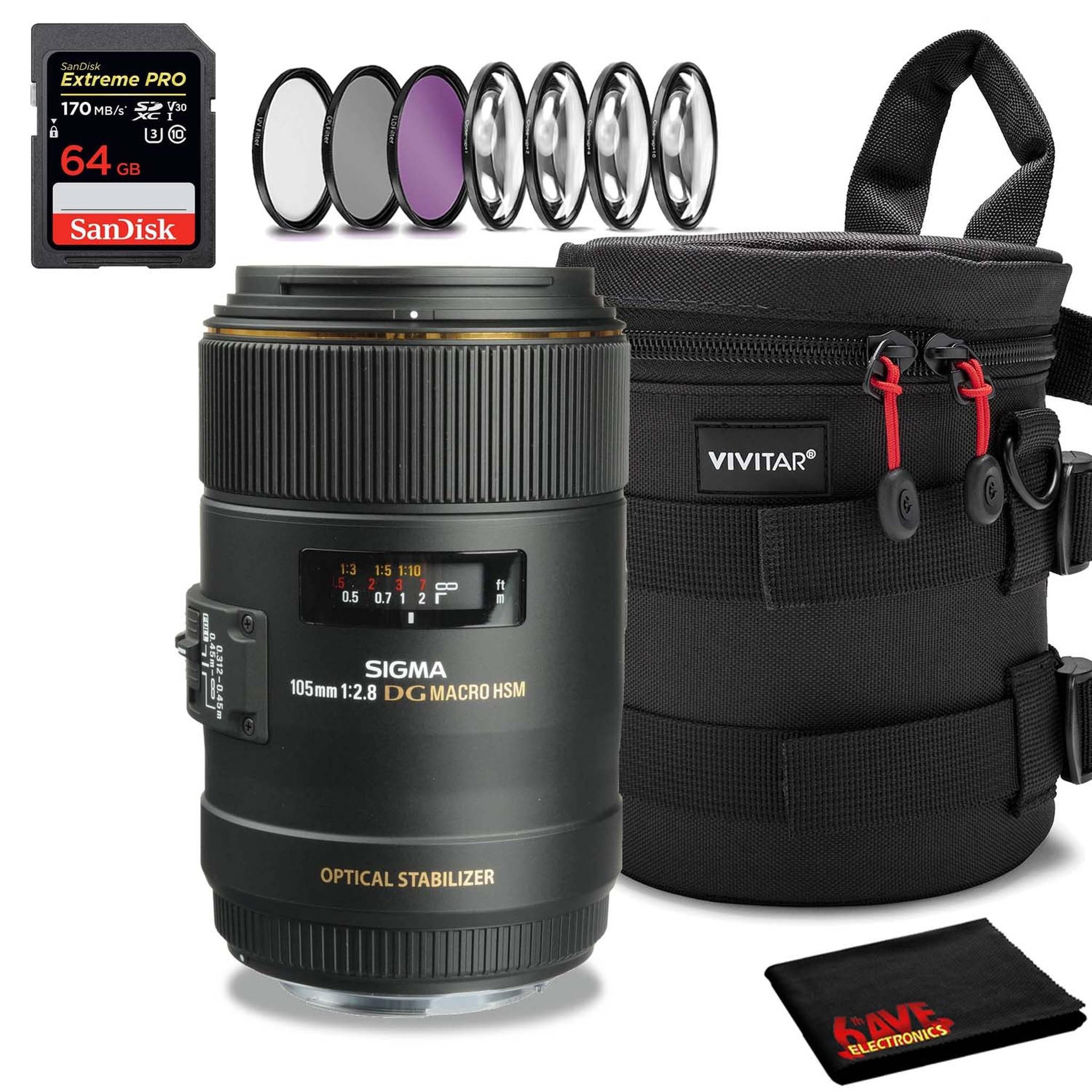 Sigma 105mm Lens for Canon EF Intl Model 258101 Bundle Sigma
