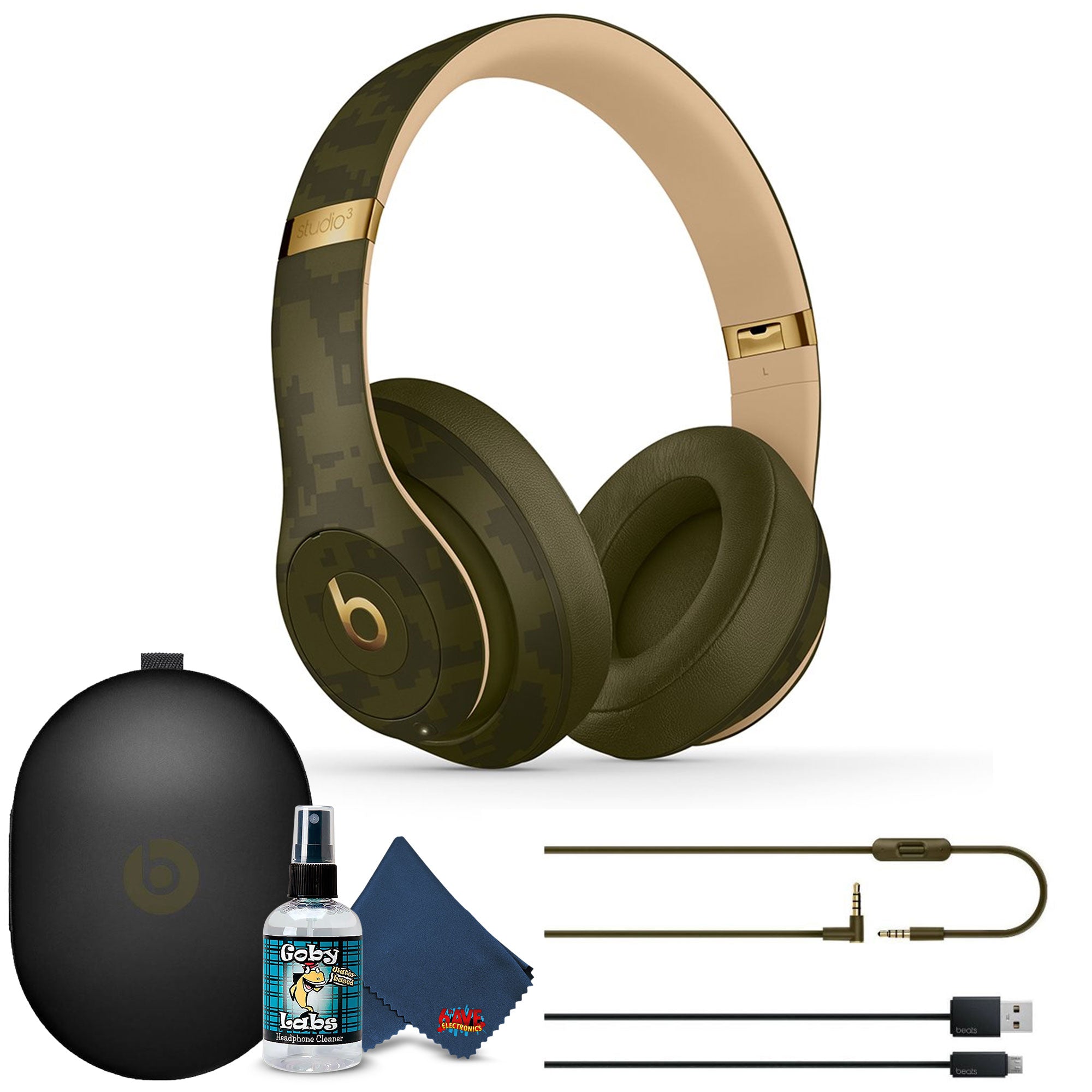 Beats Studio3 Wireless Headphones with 6Ave Cleaning Kit -