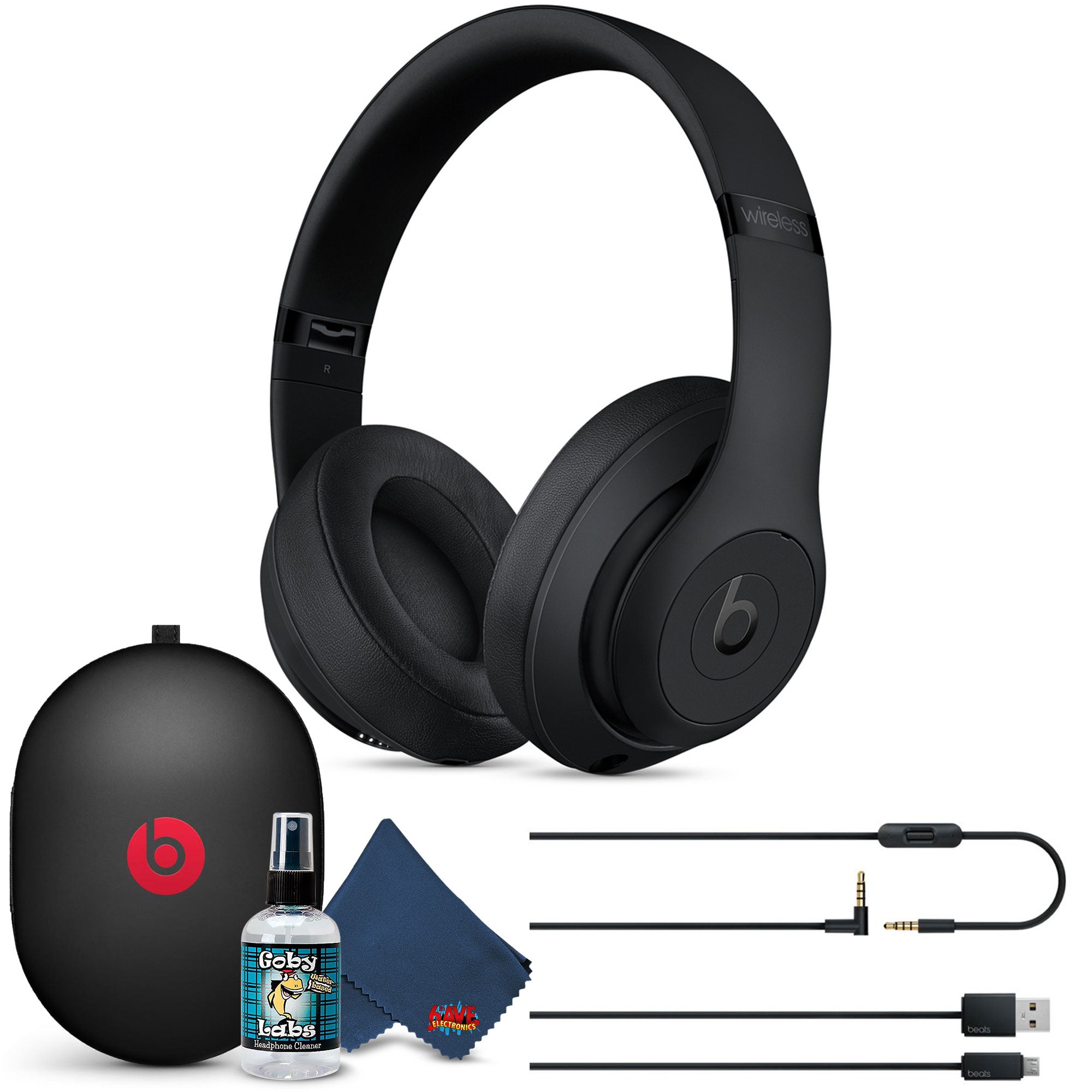 Beats Studio3 Wireless Headphones with 6Ave Cleaning Kit -