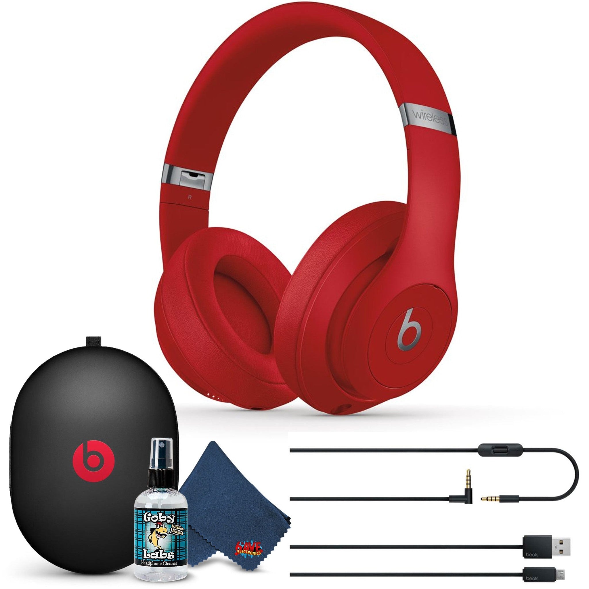 Beats Studio3 Wireless Headphones with 6Ave Cleaning Kit -