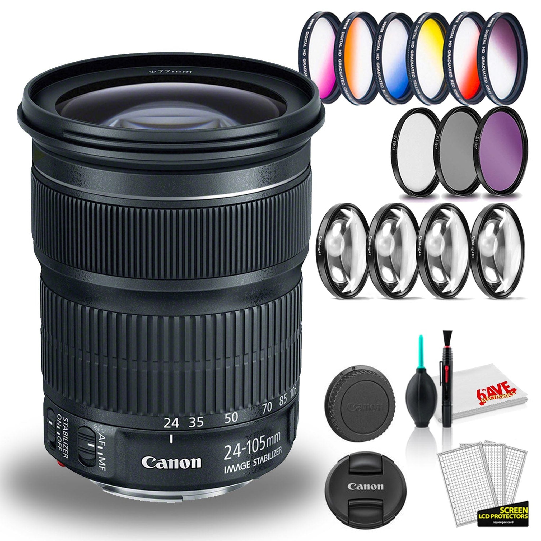 Canon EF 24-105mm f/3.5-5.6 IS STM Lens International Model with Filter Kits Canon
