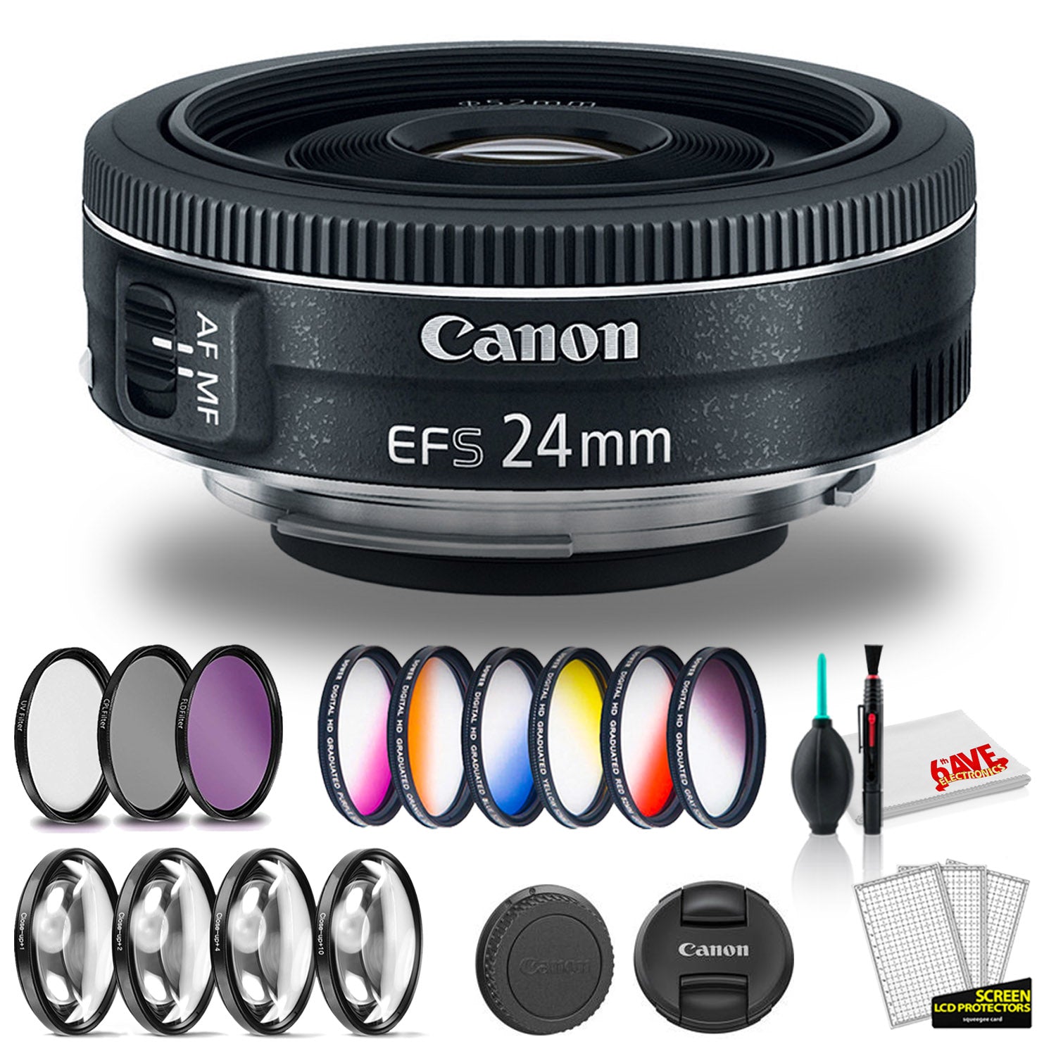 Canon EF-S 24mm f/2.8 STM Lens (International Model) with Filter Kits
