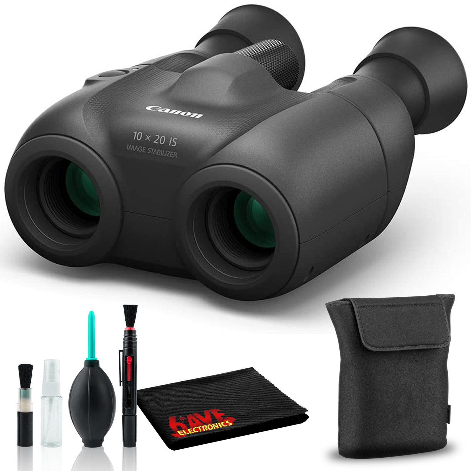Canon 10x20 IS Image Stabilized Binocular Bundle with Cleaning Kit