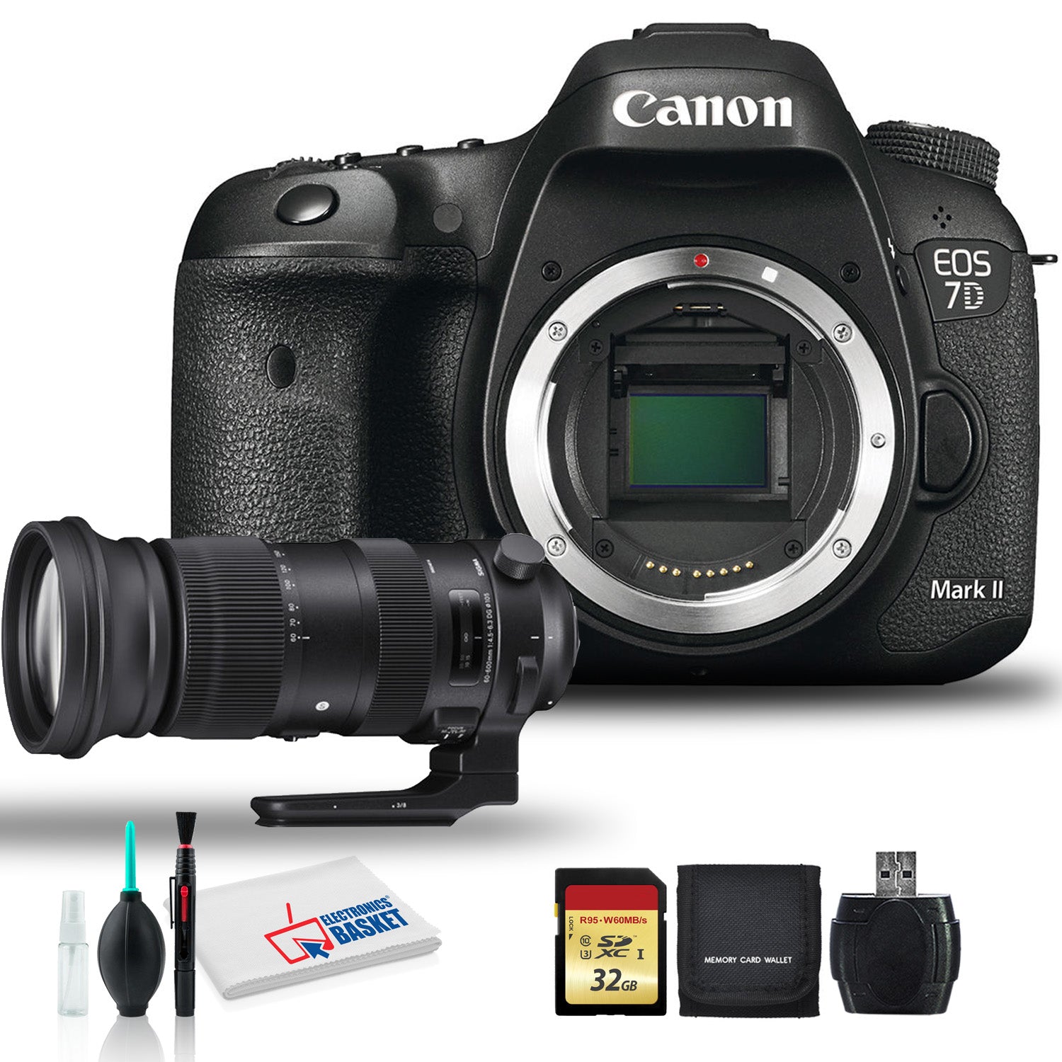 Canon EOS 7D Mark II DSLR Camera with Sigma 60-600mm f/4.5-6.3 DG OS HSM Sports Lens, and More (Intl Model)