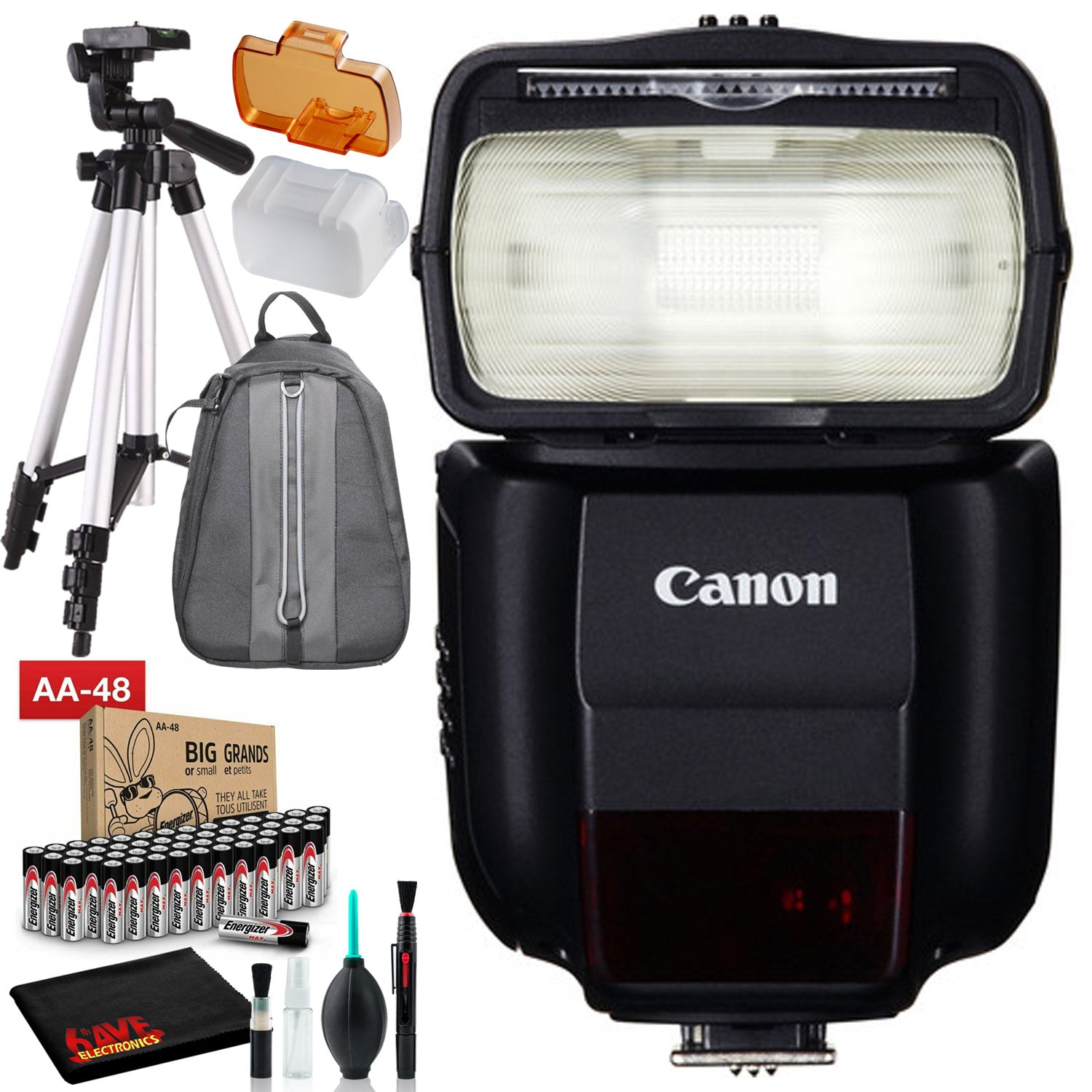Canon Speedlite 430EX III-RT Includes AA Batteries, Backpack, and 57" Tripod