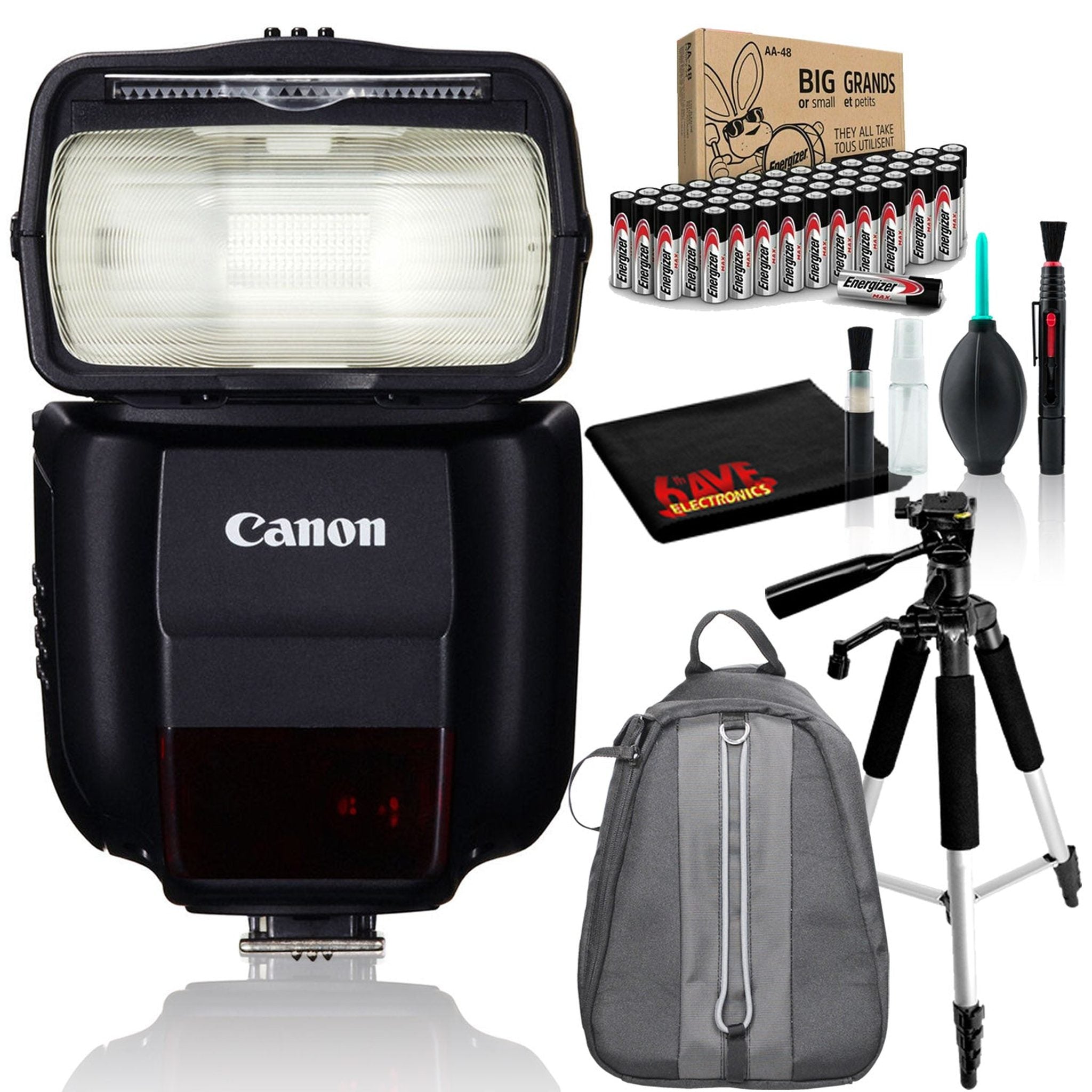 Canon Speedlite 430EX III-RT Intl Model with Tripod, Bag, and AA Batteries Bundle Canon