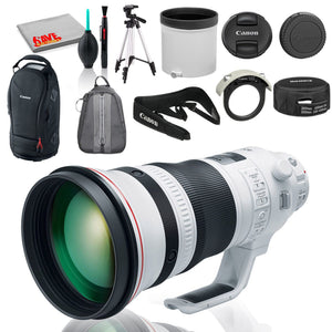 Canon EF 400mm f/2.8L IS III USM Lens Bundle with Cleaning Kit, Full Size Tripod, and Padded Backpack Intl Model - Used