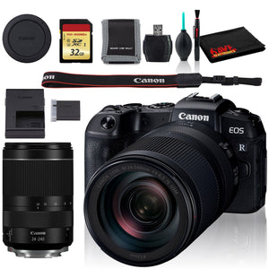 Canon EOS RP Mirrorless Digital Camera with 24-240mm Lens, Cleaning Kit, 32GB Memory Kit, and 1-Year Extra Warranty