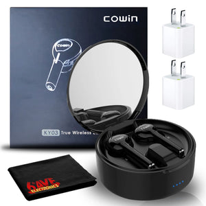 COWIN KY03 True Wireless Earbuds Sport Free Earphones with Two USB Adapters Bundle