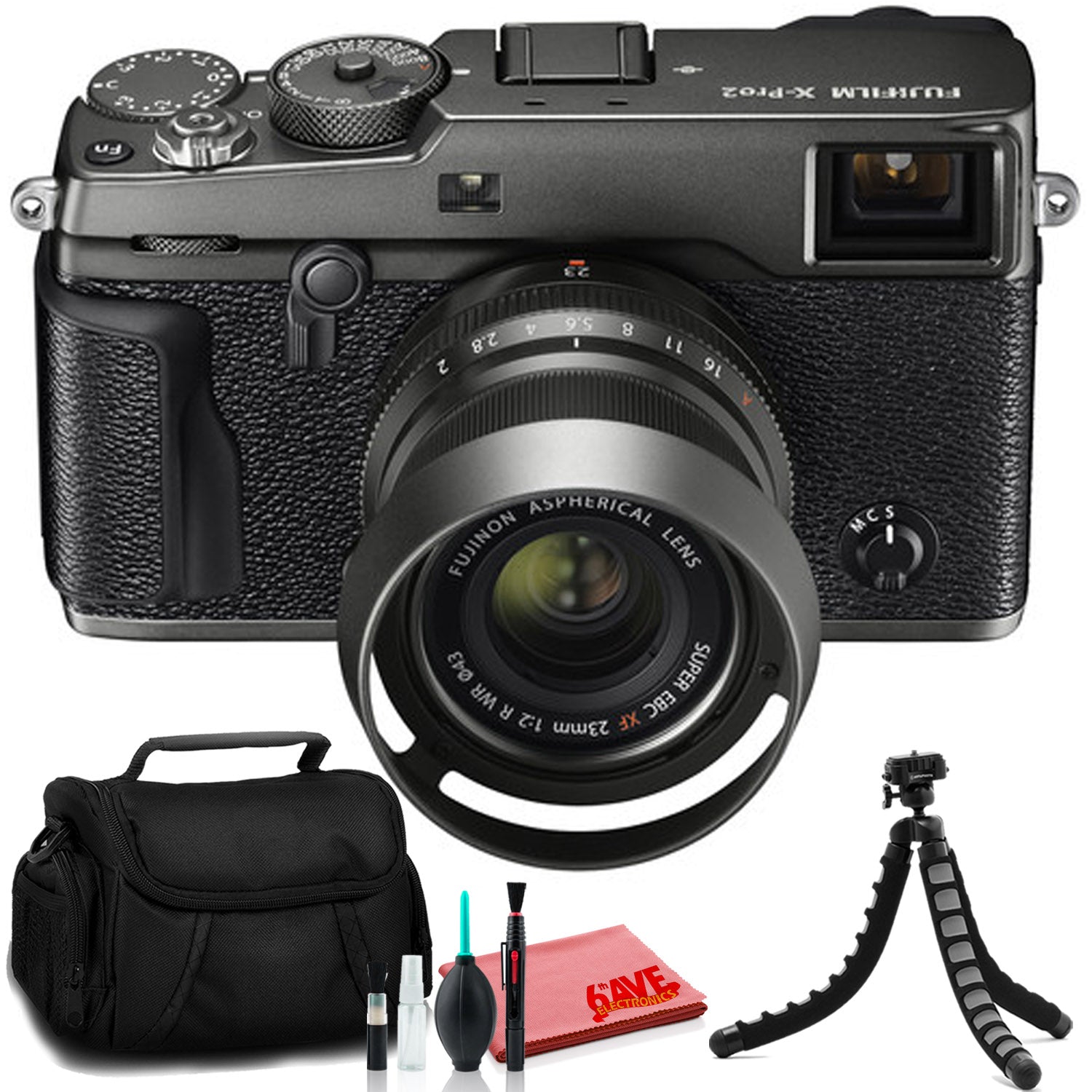 FUJIFILM X-Pro2 Mirrorless Digital Camera with Lens (Graphite) Starter Bundle