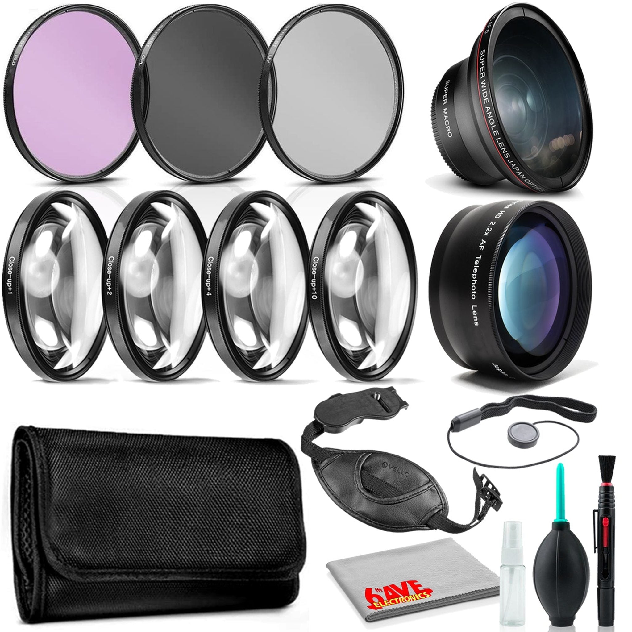 37mm Accessory Bundle with Wide Angle and Telephoto Lens, Hand Strap, and More 6th Ave Electronics