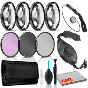 49mm Essential Accessories Kit with Close Up Lens Set, Cleaning Kit Bundle