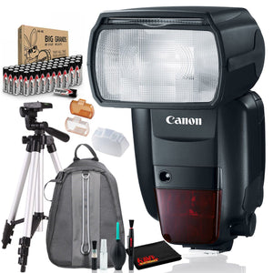 Canon Speedlite 600EX II-RT Intl Model Bundle with Batteries, Tripod, and Bag