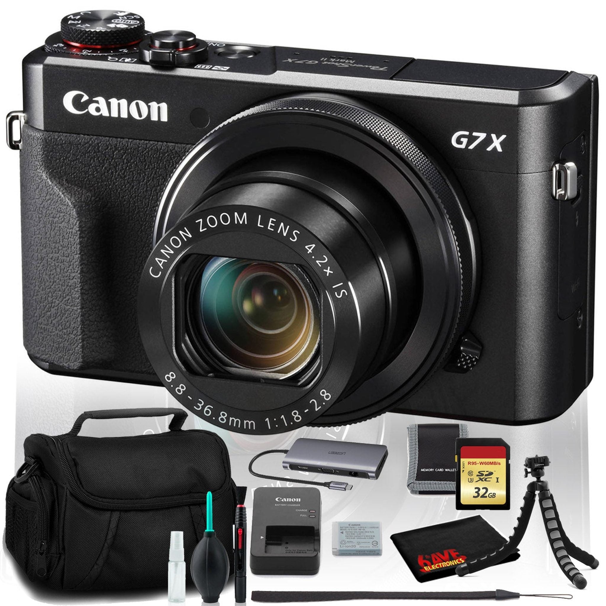 Canon PowerShot G7 X Mark II Digital Camera Intl Model with 32GB Memory Kit