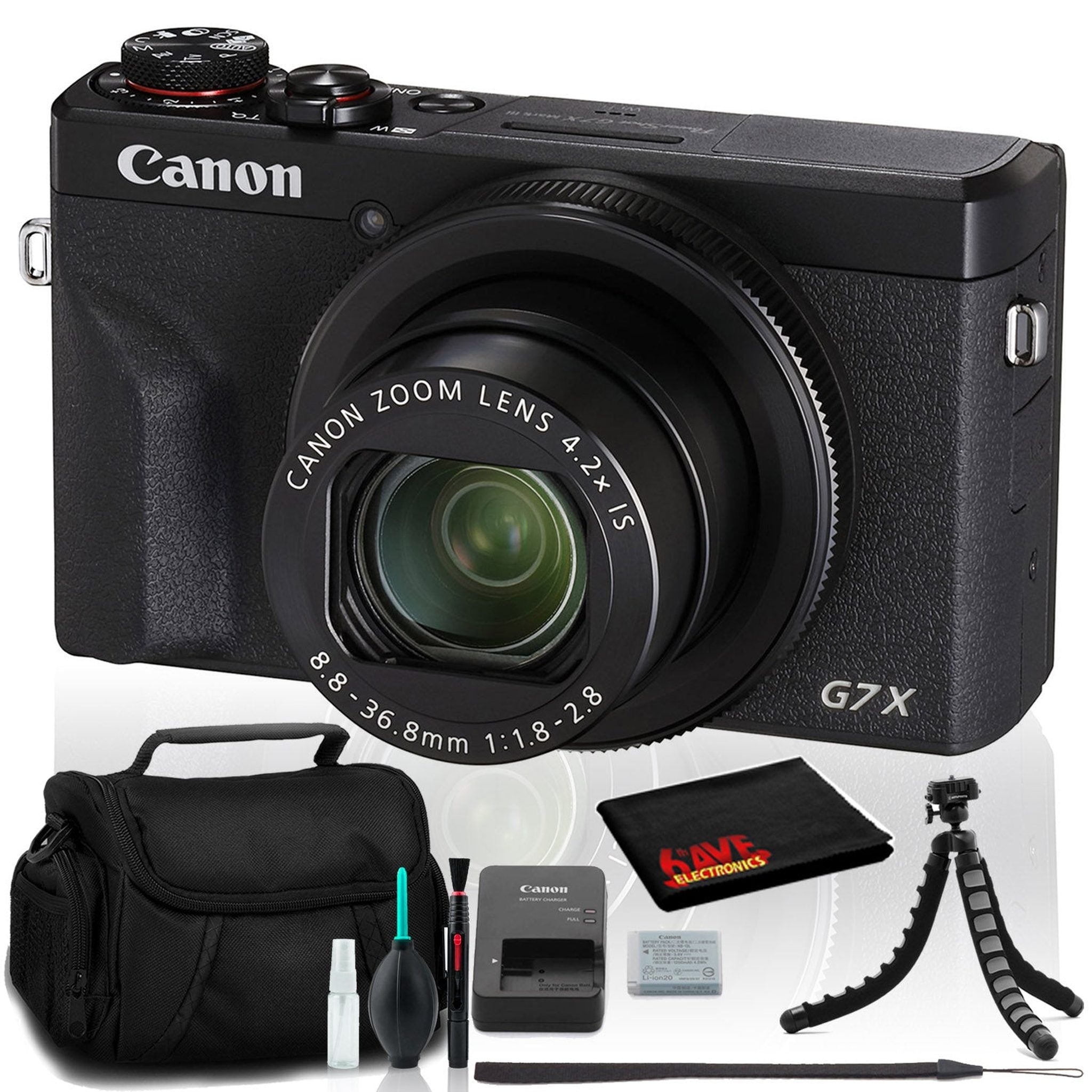 Canon PowerShot G7 X Mark III Digital Camera Intl Model - Case and 12" Tripod Bundle International Model