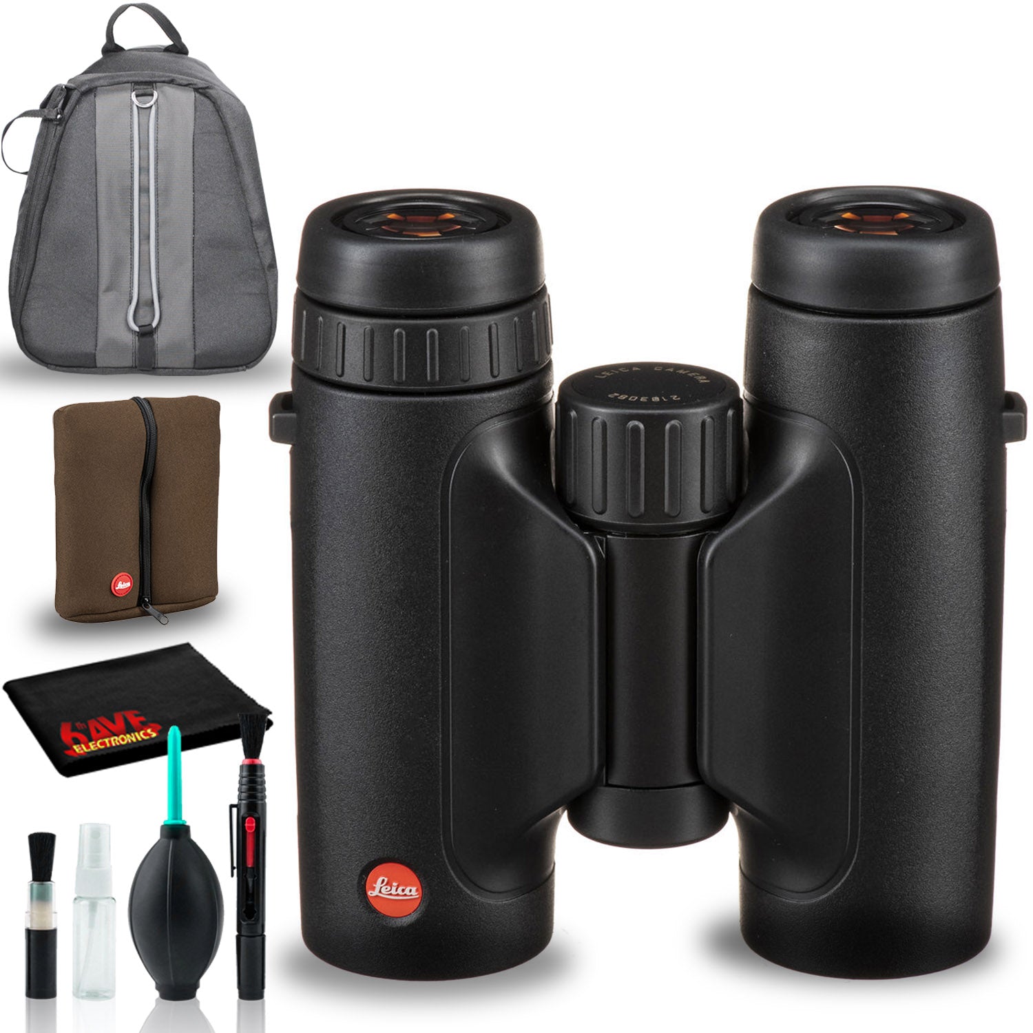 Leica 10x32 Trinovid HD Binocular with Cleaning Kit and Backpack Case Bundle