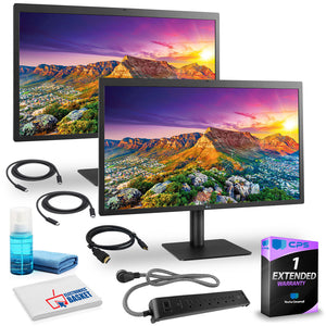 LG UltraFine 27MD5KL-B 27" 16:9 5K IPS Dual Monitor With Cleaning Kit, HDMI Cable, Surge Protector, and 1-Year Extended Warranty