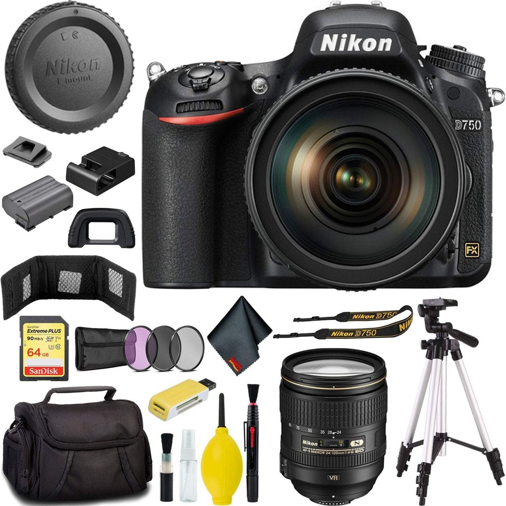Nikon D750 DSLR Camera with 24-120mm Lens Pro Bundle