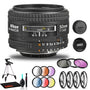 Nikon AF NIKKOR 50mm f/1.4D Lens Includes Filter Kits and Tripod Intl Model Bundle